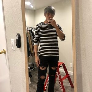 Saint James x Jcrew Crewneck. Navy stripe